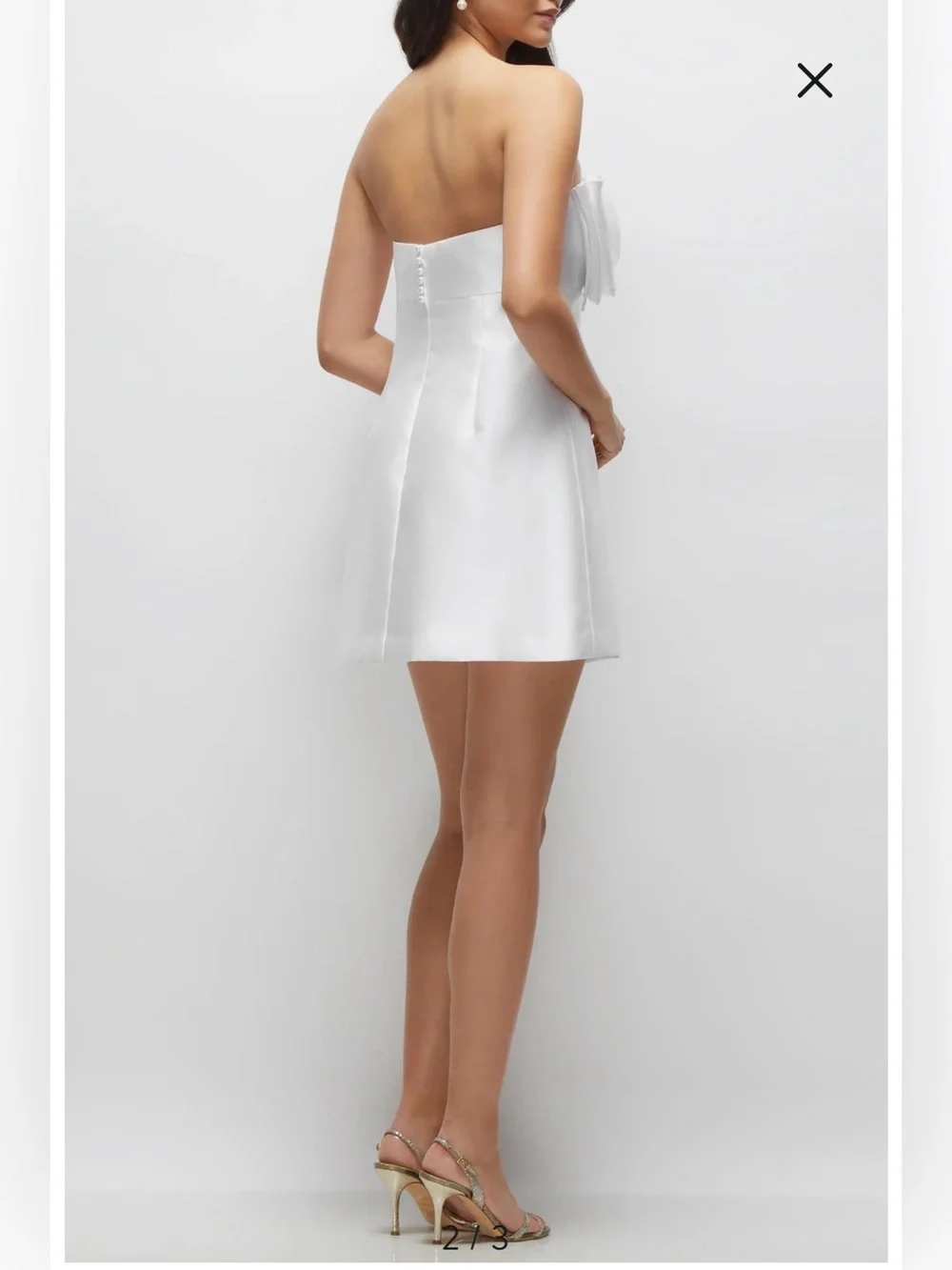 NWT- Alfred Sung Imitation Pearl & Bow Detail Strapless Cocktail Minidress, 12R
